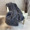 Gray Faux Fur Throw | Grey Fur Blanket | Chelsea Dark Grey Throw