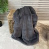 Richmond Graphite Fur Throw | Large Faux Fur Blanket | Grey Bedspread