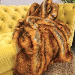 Zanzibar Faux Fur Throw | Ginger Faux Throw | Ginger Faux Fur Bedspread