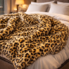 Golden Leopard Faux Fur Throw | Leopard Fur Throw | Animal Print Throw