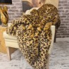 Leopard Print Faux Fur Throw | Animal Print Fur Throw |  Gold Leopard Throw