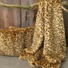 Leopardenmuster Kunstpelzdecke | Tiermuster Pelzdecke | Goldene Leoparden-Decke
