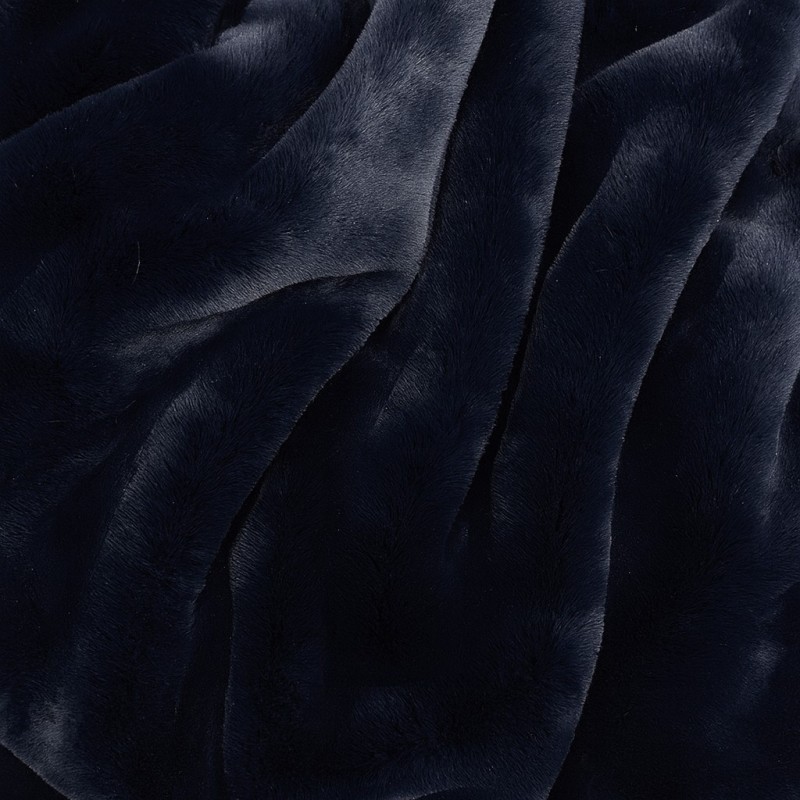 Plaid en fausse fourrure bleu marine Richmond | Plaid en fausse fourrure bleu marine | Couverture bleue