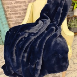 Navy Faux Fur Throw | Chelsea Navy Fur Throw | Blue Fur Throw