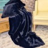 Richmond Navy Faux Fur Throw | Navy Blue Faux Fur Throw | Blue Blanket