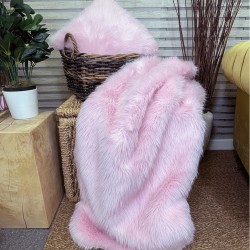 Pink Faux Fur Throw | Pink Fur Throw | Pink Fake Fur Throw
