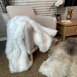 White Faux Fur Throw | White Fur Blanket | Matterhorn
