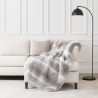 Beige Striped Faux Fur Throw | Caribou Stripe Fur Blanket | Luxury Fur Throws