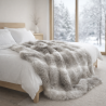 Reindeer Faux Fur Throws | Striped Fur Bedspreads |Reindeer Blankets