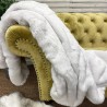 Couverture en fausse fourrure argentée | Couverture blanche en fausse fourrure | Couvre-lit gris et blanc