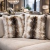 Coussin en fausse fourrure Loup italien | Coussins en fourrure | Housse de coussin en fausse fourrure
