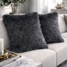 Badger mid grey Faux Fur Cushion Cover | Grey fur Pillows and Cushions