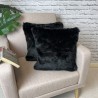 Black Panther faux fur cushion covers | Black Fur Cushions | Pillows