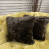 Brown Faux Fur Cushions | Brown Fur Cushion Covers | Brown Sofa Cushions