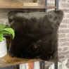 Rich Dark Brown Bison Faux Fur Cushion Covers | Brown Fur Cushions