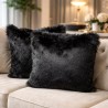 Faux Fur Cushion Black Bear | Black Fur Pillow | Black Fur Cushions