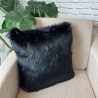 Black Faux Fur Cushions | Black Sofa Cushions | Black Fur Pillows