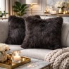Faux Fur Cushions | Brown Cushion Covers | Brown Hazelwood Fur Sofa Cushions