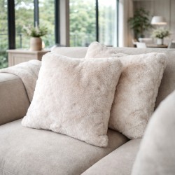 Beige Cushion Covers | Beige Faux Fur Cushions | Chelsea Sandstone Cushions