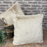 Coussin en fausse fourrure beige Richmond | Oreiller en fourrure beige | Coussin en fourrure beige