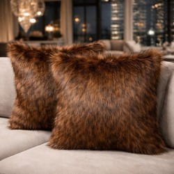 Faux Fur Pillows | Brown Fur Cushion Covers | Tamarin Fur Cushions