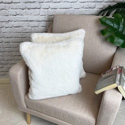 Faux Fur Cream Cushions | Luxury Cream Fur Pillows | Premium Cushions