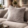Faux Fur Cushions Chelsea Taupe | Taupe Fur Pillows | Pale Grey Cushions