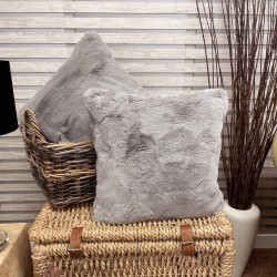 Faux Fur Cushions Chelsea Taupe | Taupe Fur Pillows | Pale Grey Cushions
