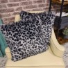 Grey Leopard Faux Fur Cushion | Animal Print Fur Pillow, Cushion Cover