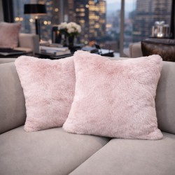Pink Faux Fur Cushions | Pink Fur Pillows | Pink Fur Scatter Cushion