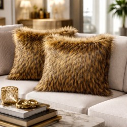 Red Panda Faux Fur Cushion | Fox Fur Cushions and Pillows | Pillow Cover