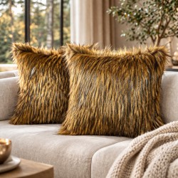 Red Panda Faux Fur Cushion | Fox Fur Cushions and Pillows | Pillow Cover