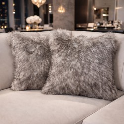 European Wolf Faux Fur Cushion | European Wolf Fur Cushions and Pillows