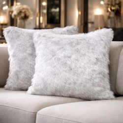 Silver Fox Faux Fur Cushions | Fox Fur Pillows | Silver Fur Cushions