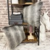 Marmoset Stripe Faux Fur Cushion | Grey Fur Pillow | Striped Fur Cushion