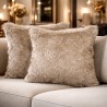 Brunswick Kunstfellkissen | Langhaarige beige Kunstfellkissen | Beige Kissen