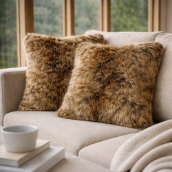 New Mink Faux Fur Cushions | Luxury Brown Fur Cushion Covers & Pillows