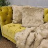 Oatmeal Fur Cushions | Beige Faux Fur Pillows | Luxury Beige Cushions