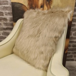 Oatmeal Fur Cushions | Beige Faux Fur Pillows | Luxury Beige Cushions