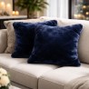 Chelsea Navy Fur Cushions | Navy Faux Fur Cushions | Blue Cushion