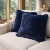 Coussins en fausse fourrure bleu marine Richmond | Coussins en fourrure bleu marine | Coussin bleu