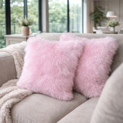 Bubble-gum Faux Fur Cushions | Pink Faux Fur Cushion | Pink Fur Cushion