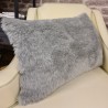 Ash Rectangular Faux Fur Cushions | Rectangular Grey Faux Fur Cushions