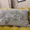 Ash Rectangular Faux Fur Cushions | Rectangular Grey Faux Fur Cushions