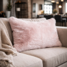 Coussin rectangulaire rose Richmond | Coussins rectangulaires en fausse fourrure |