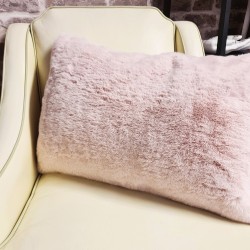 Chelsea Pink Rectangular Fur Cushion | Rectangular Faux Fur Cushions |
