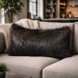 Rectangular Cushion Hazelwood | Brown Rectangular Faux Fur Cushions
