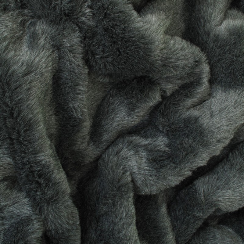 Chessington Grey Rectangular Fur Cushion | Rectangular Grey Faux Fur Cushions
