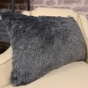 Badger Rectangular Faux Fur Cushions | Rectangular Grey Fur Cushions