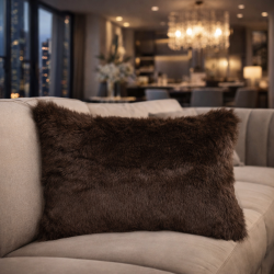Havana Rectangular Faux Fur Cushions | Rectangular Brown Fur Cushions